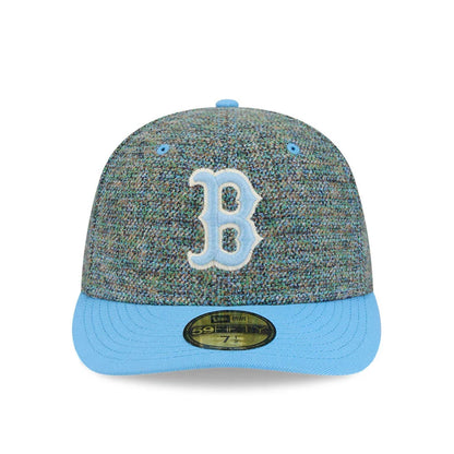 Pictured is this MLB Tweedy Cotton Boston Red Sox 59FIFTY Fitted cap in pastel blue. 3