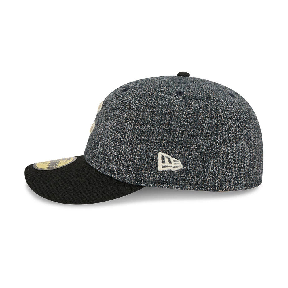 Pictured is this MLB Tweedy Cotton Chicago Cubs 59FIFTY Fitted cap in black. 5