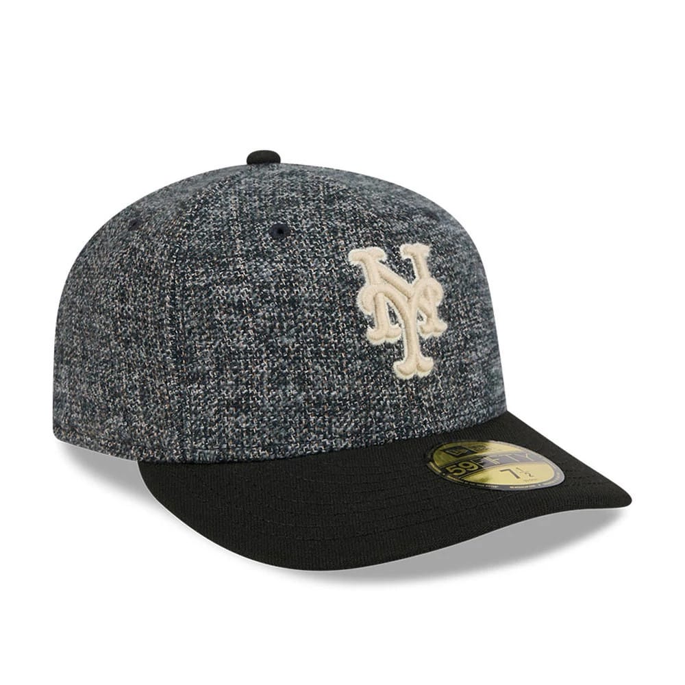 Pictured is this MLB Tweedy Cotton New York Mets 59FIFTY Fitted cap in black. 4