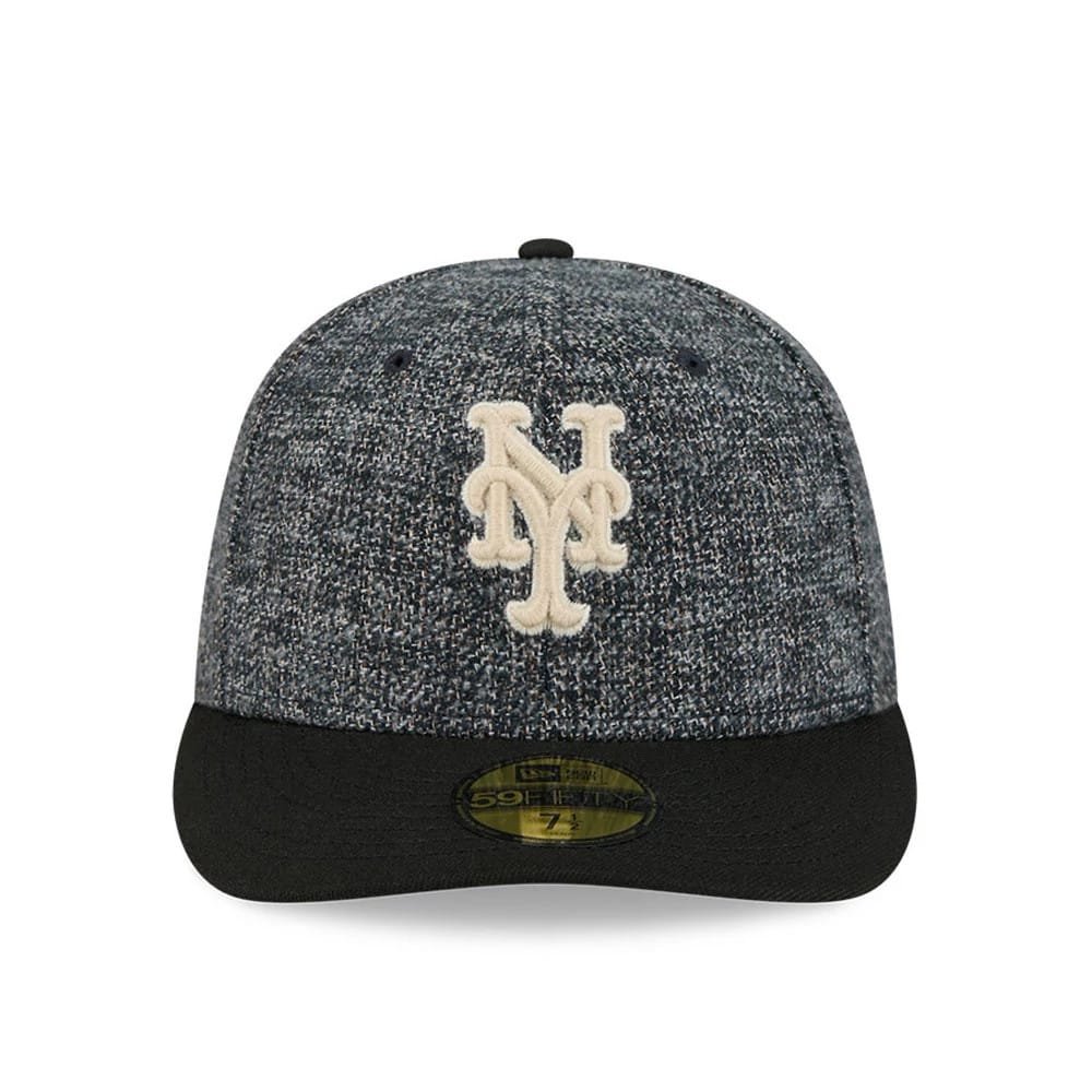 Pictured is this MLB Tweedy Cotton New York Mets 59FIFTY Fitted cap in black. 3