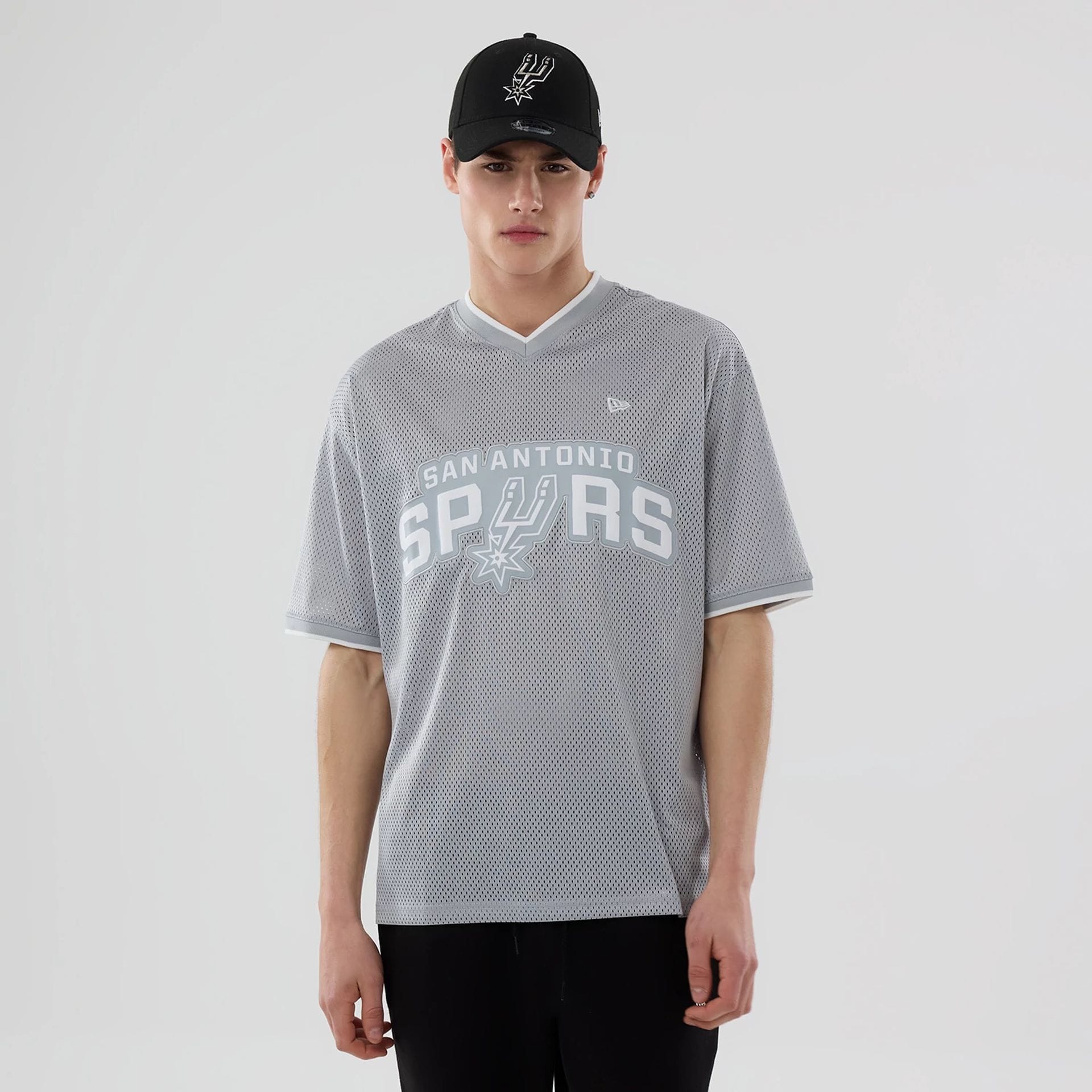 NBA San Antonio Spurs Tシャツ NBA Mesh San Antonio Spurs Grey Oversized T-Shirt | NEC EU