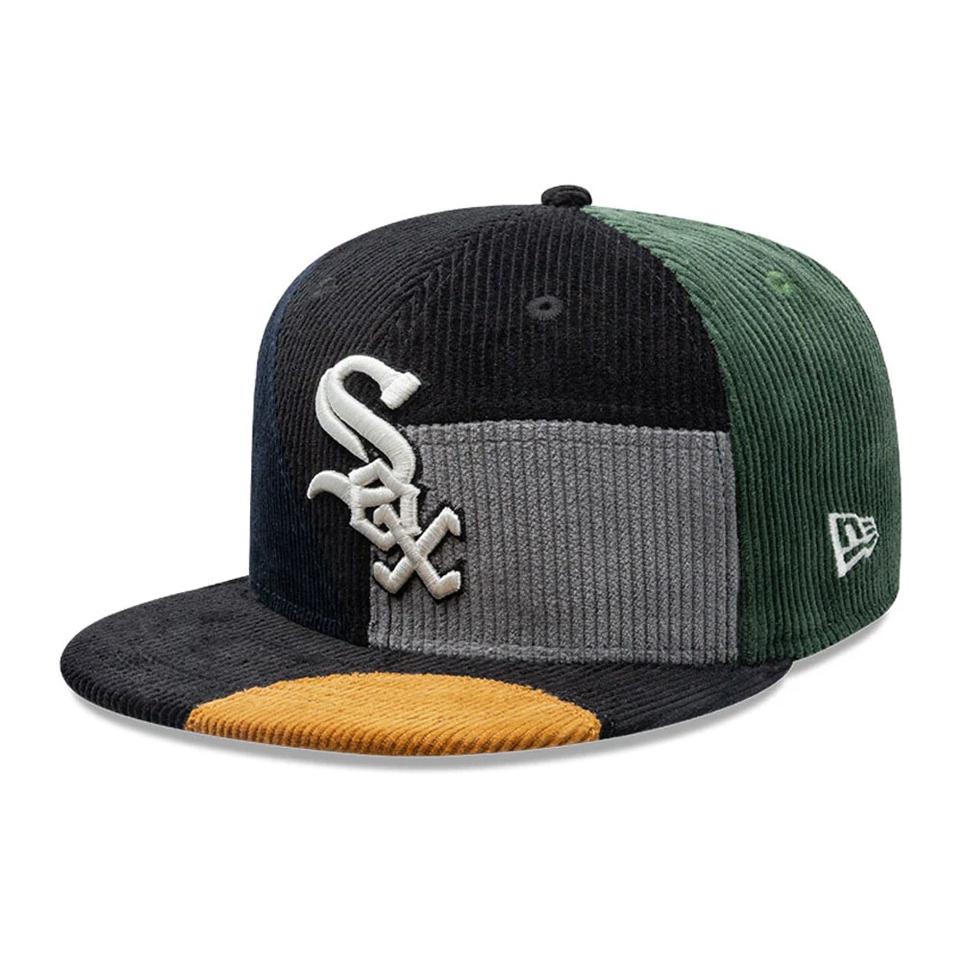 Pictured is this MLB Patchwork Chicago White Sox 59FIFTY Fitted cap in black. 3