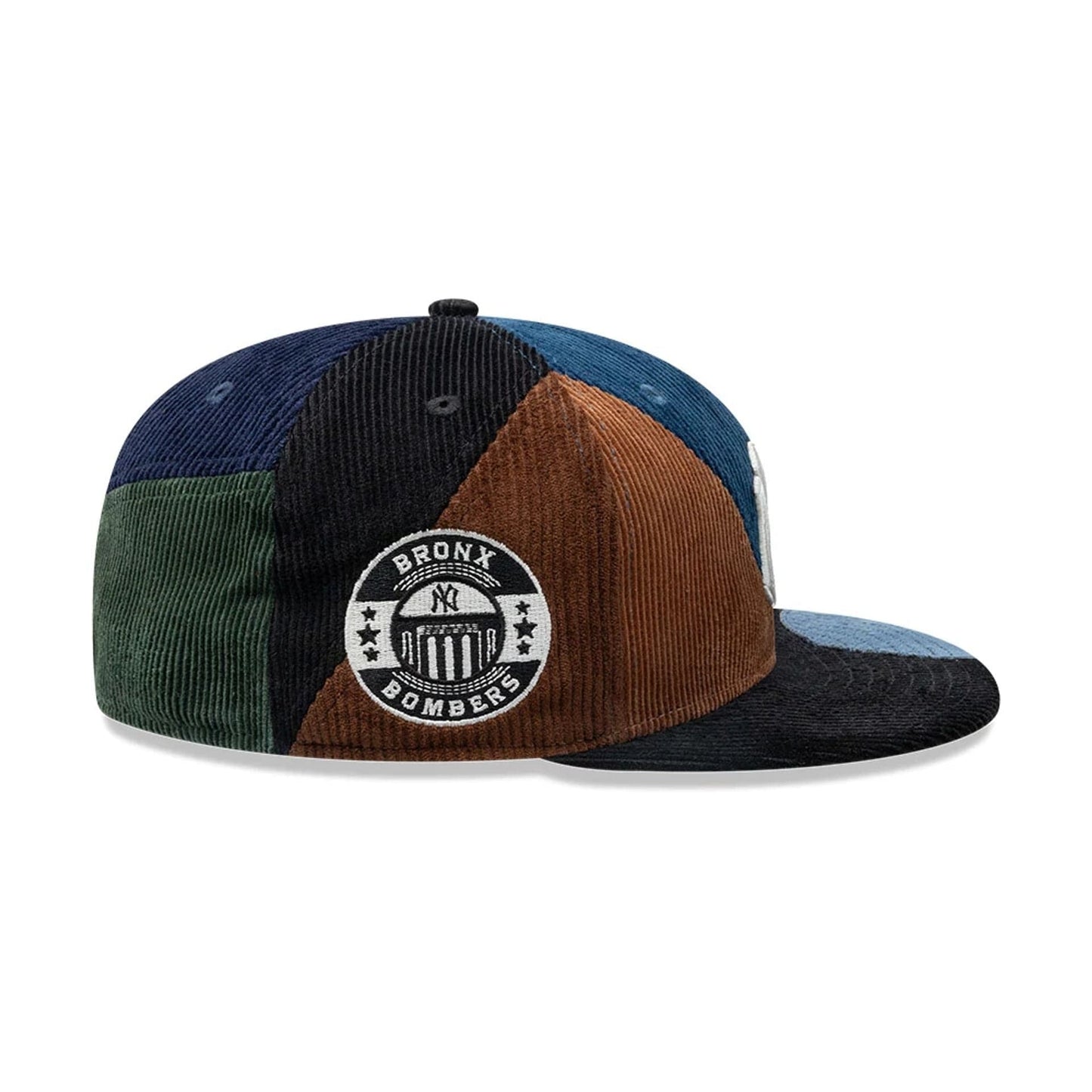 Pictured is this MLB Patchwork New York Yankees 59FIFTY Fitted cap in navy. 5