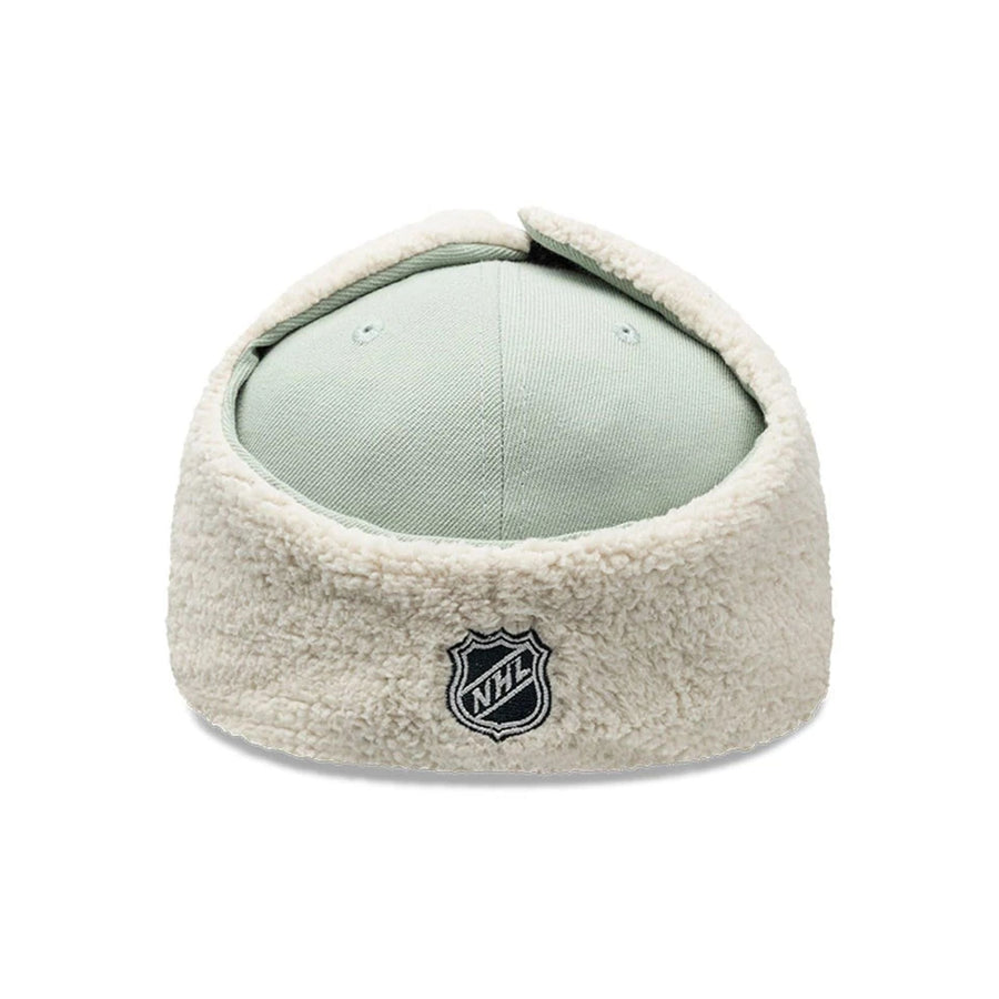 Pictured is this NHL Patch Anaheim Ducks Dogear 59FIFTY Fitted cap in pastel green. 7