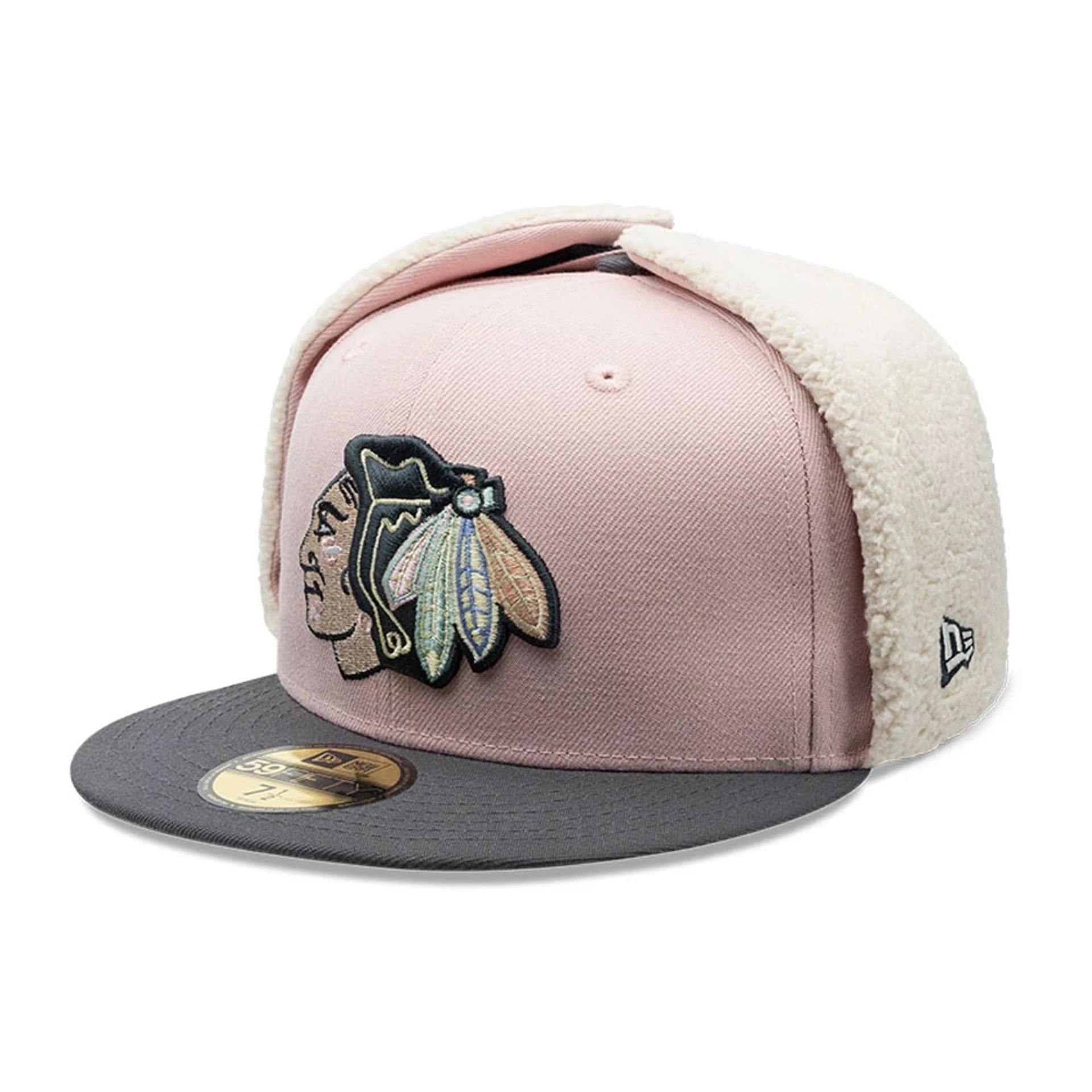 NHL Chicago Blackhawks Pastel Pink Dogear 59FIFTY Fitted Cap | NEC EU