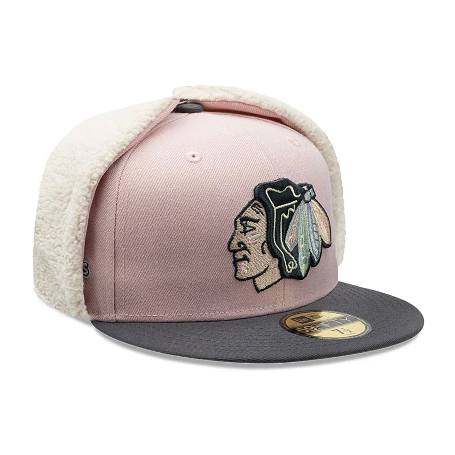 NHL Chicago Blackhawks Pastel Pink Dogear 59FIFTY Fitted Cap | NEC EU