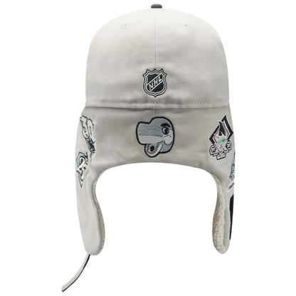 Pictured is this NHL Patch San Jose Sharks Dogear 59FIFTY Fitted cap in light beige. 6