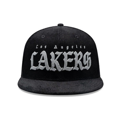 Pictured is this NBA Old English LA Lakers 9FIFTY Snapback cap in black. 2