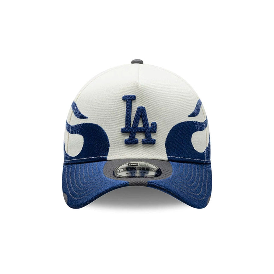 Pictured is this MLB Flame LA Dodgers 9FORTY A-Frame cap in Cream. 3