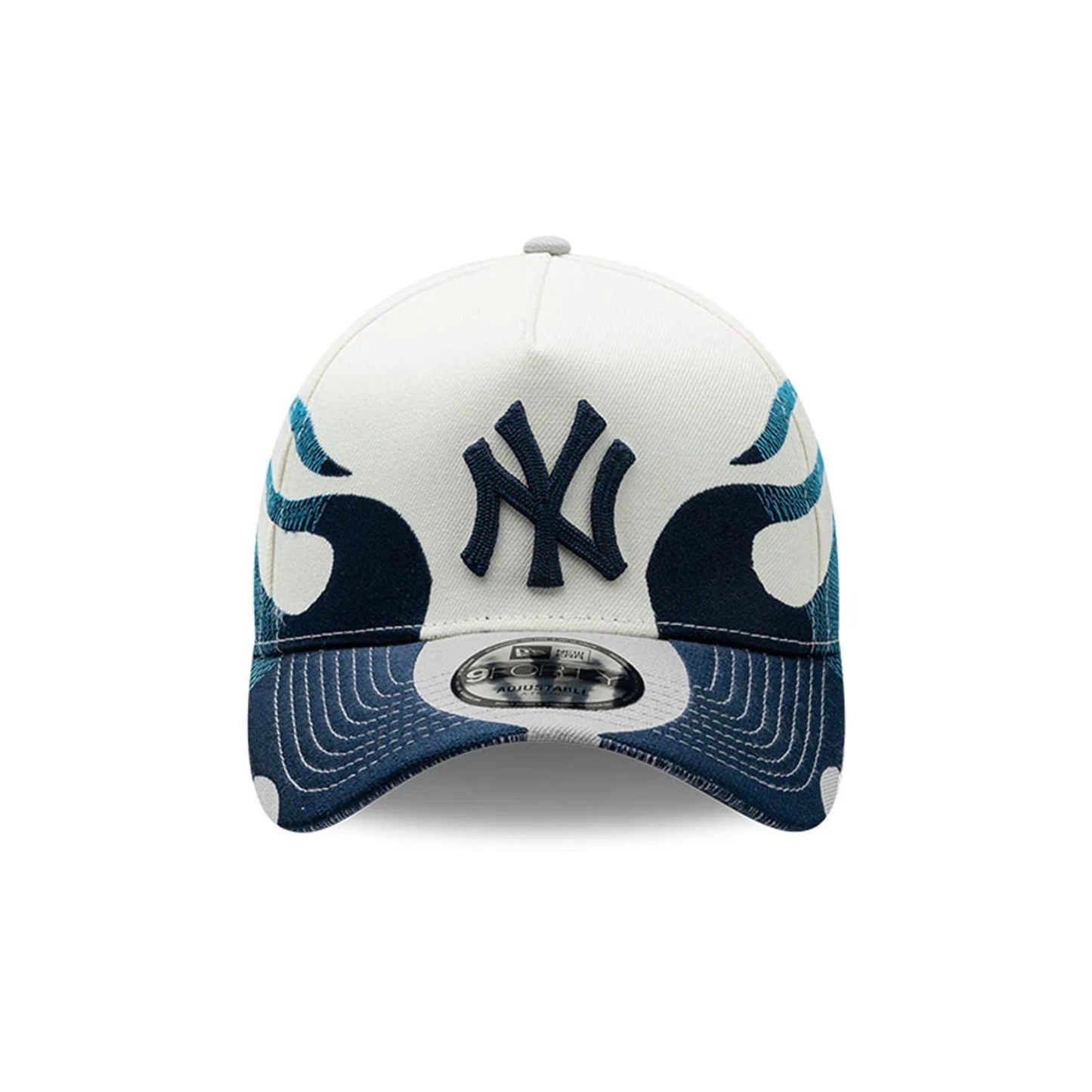 Pictured is this MLB Flame New York Yankees 9FORTY A-Frame cap in Cream. 3