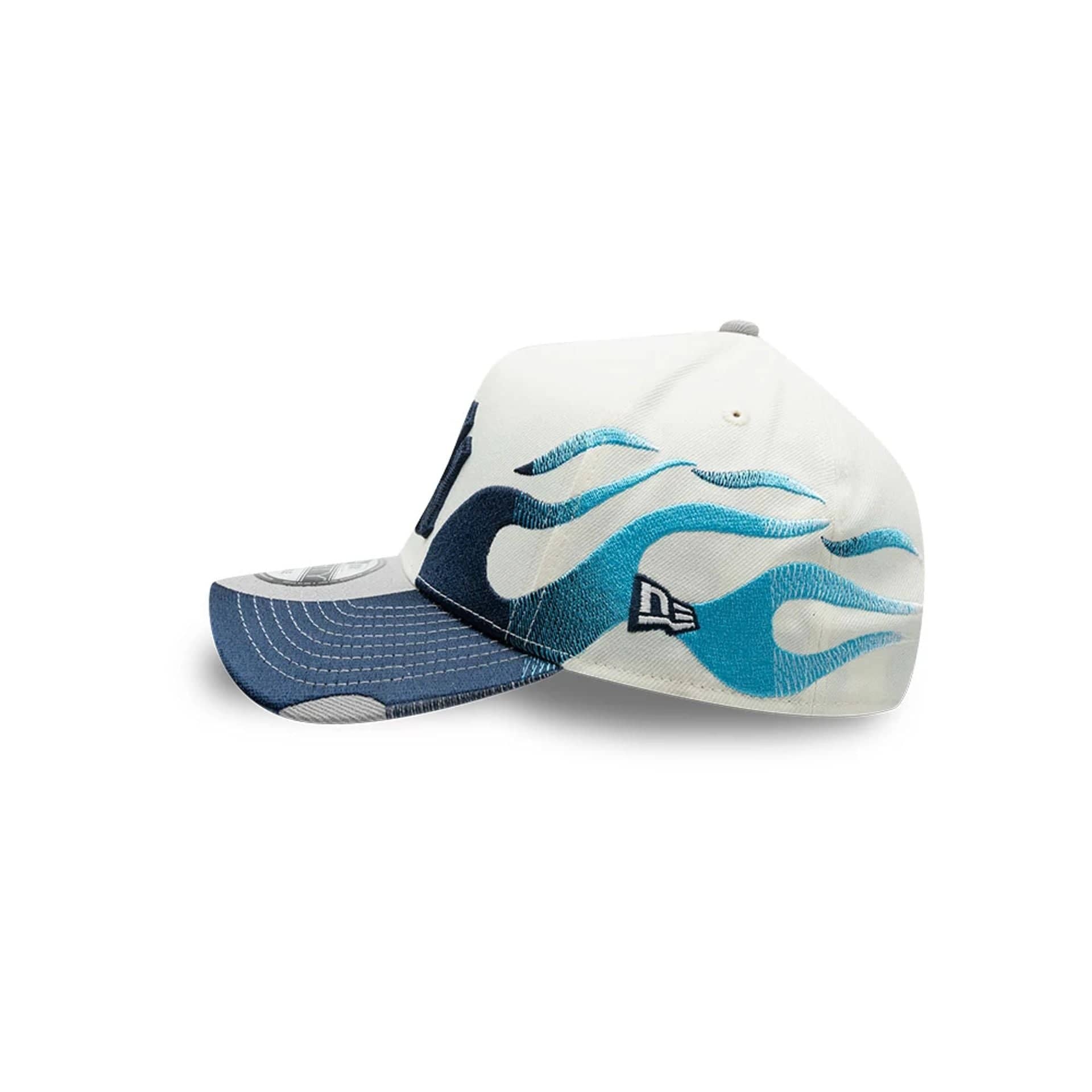 Pictured is this MLB Flame New York Yankees 9FORTY A-Frame cap in Cream. 6