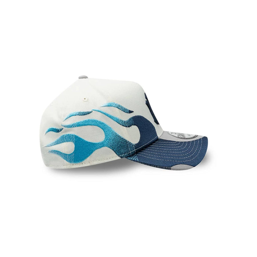 Pictured is this MLB Flame New York Yankees 9FORTY A-Frame cap in Cream. 7