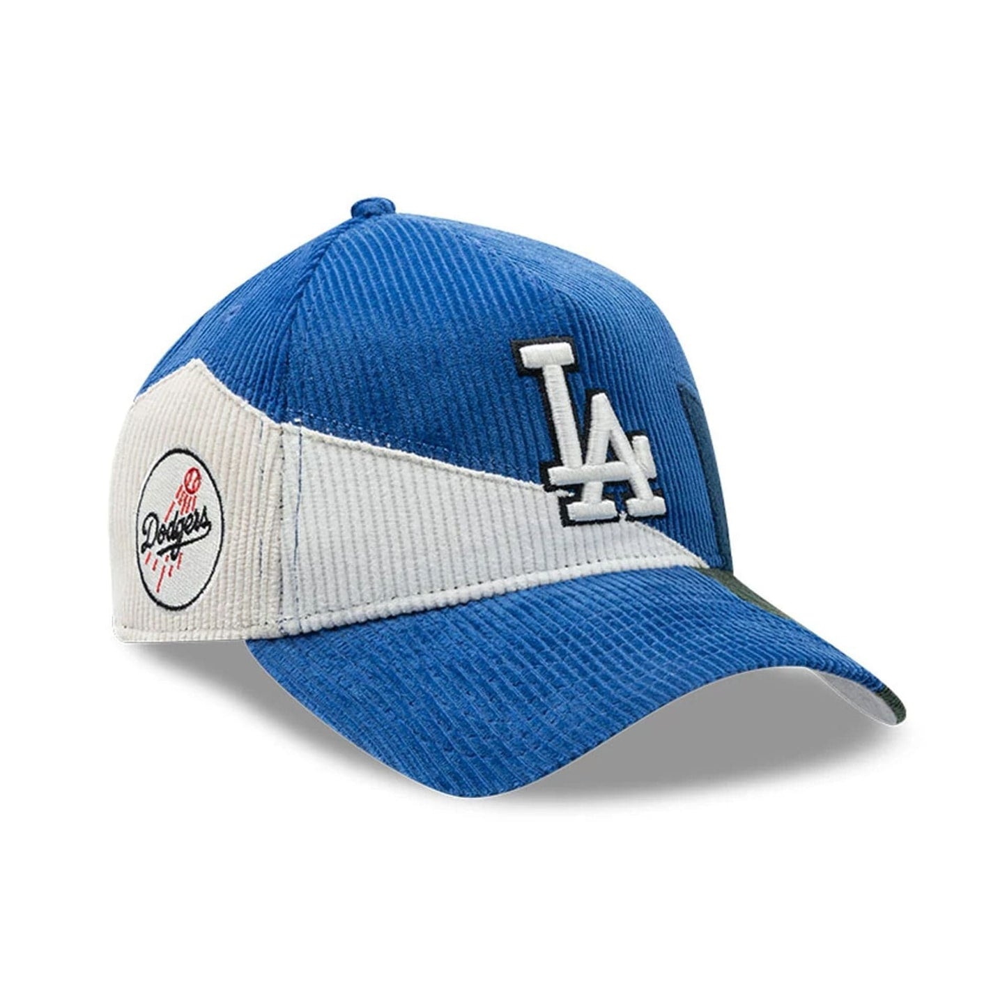 Pictured is this MLB Patchwork LA Dodgers 9FORTY A-Frame cap in dark blue. 1