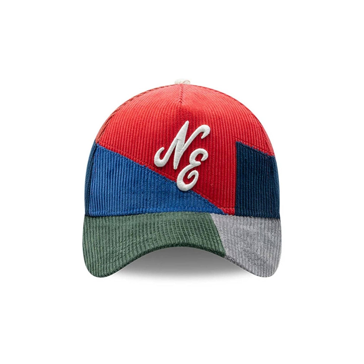 Pictured is this New Era Patchwork 9FORTY A-Frame cap in Red. 3
