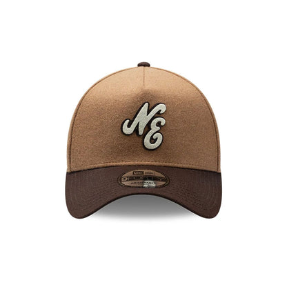 Pictured is this New Era Melton Wool 9FORTY A-Frame cap in beige. 3