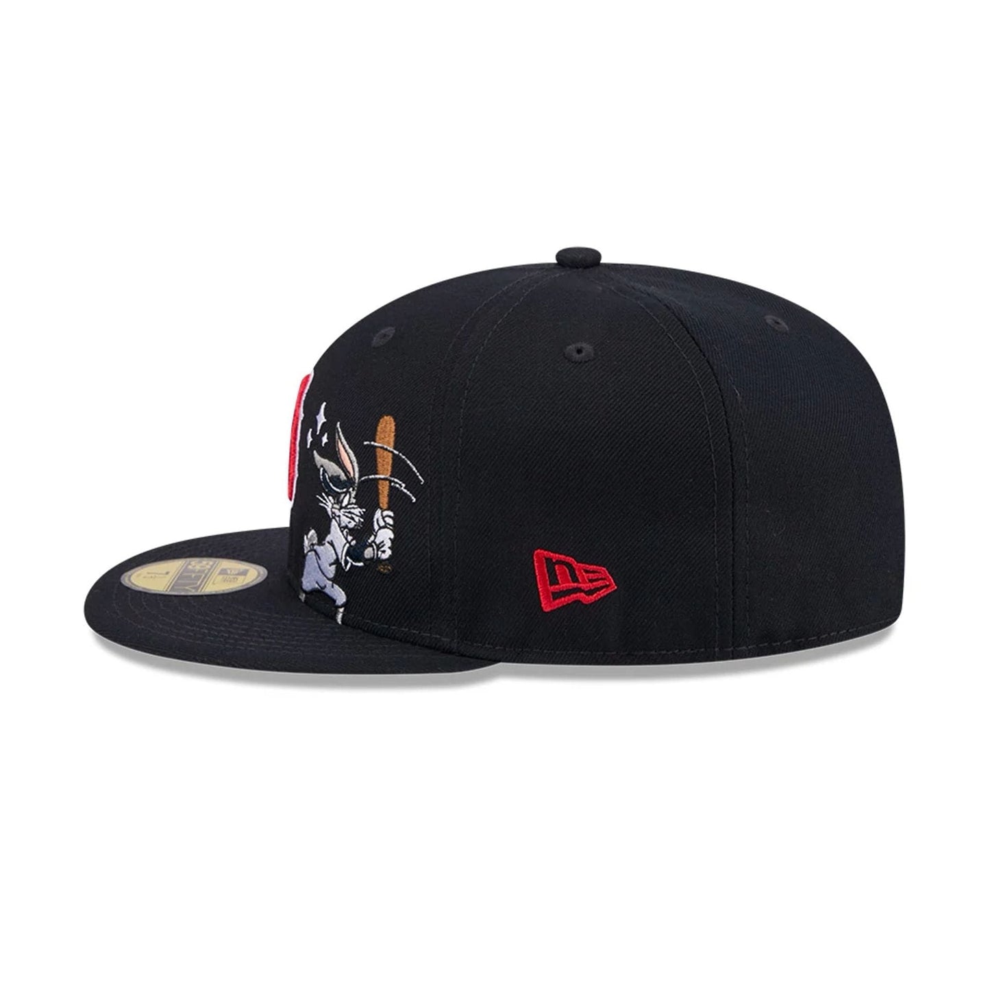 Pictured is this MLB X Looney Tunes Bugs Bunny Boston Red Sox 59FIFTY Fitted cap in navy. 7
