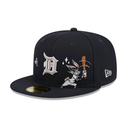 Pictured is this MLB X Looney Tunes Bugs Bunny Detroit Tigers 59FIFTY Fitted cap in navy. 5