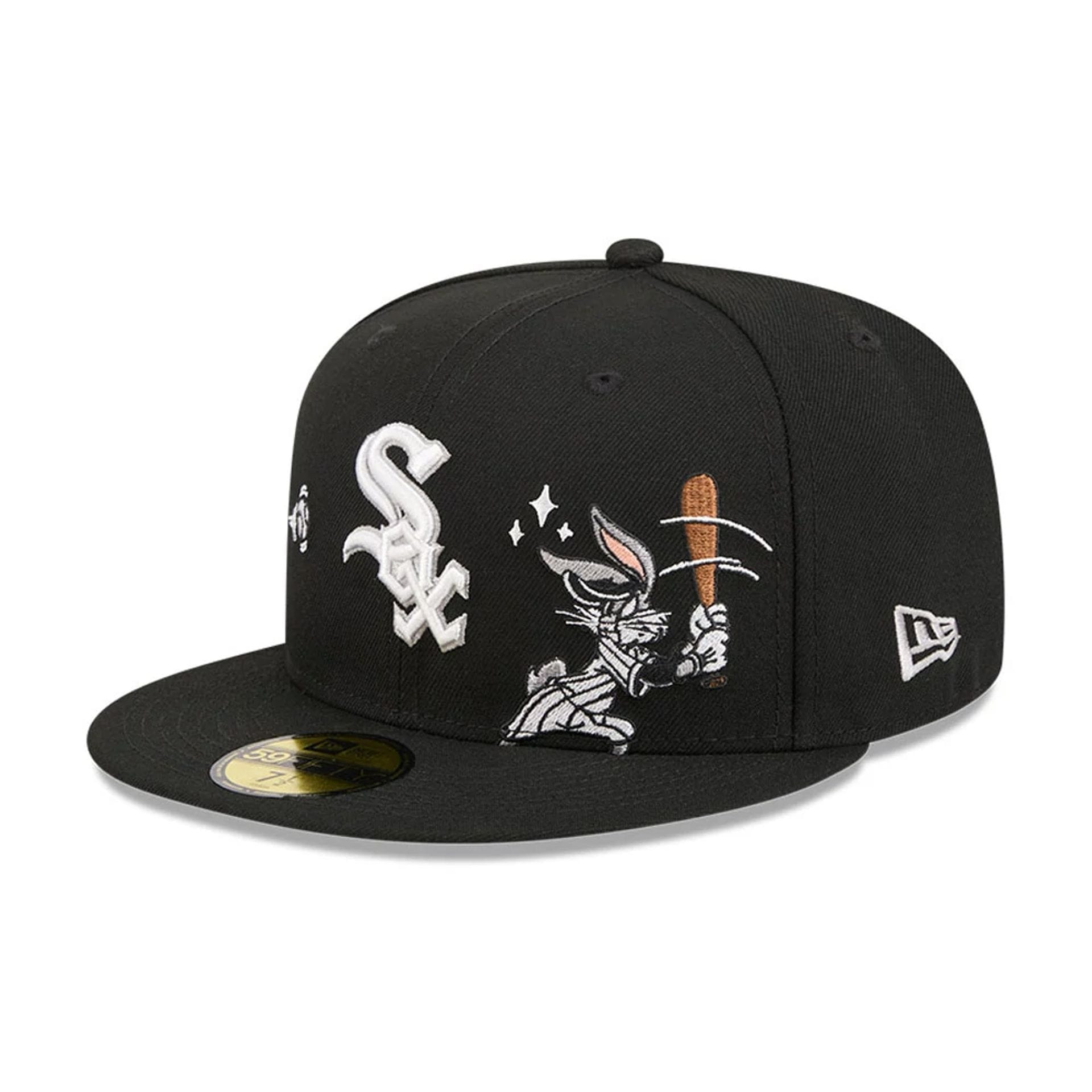 Pictured is this MLB X Looney Tunes Bugs Bunny Chicago White Sox 59FIFTY Fitted cap in black. 5
