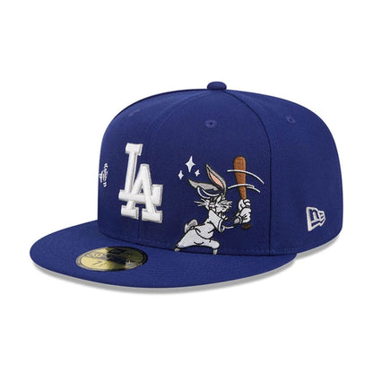 Pictured is this MLB X Looney Tunes Bugs Bunny LA Dodgers 59FIFTY Fitted cap in dark blue. 4