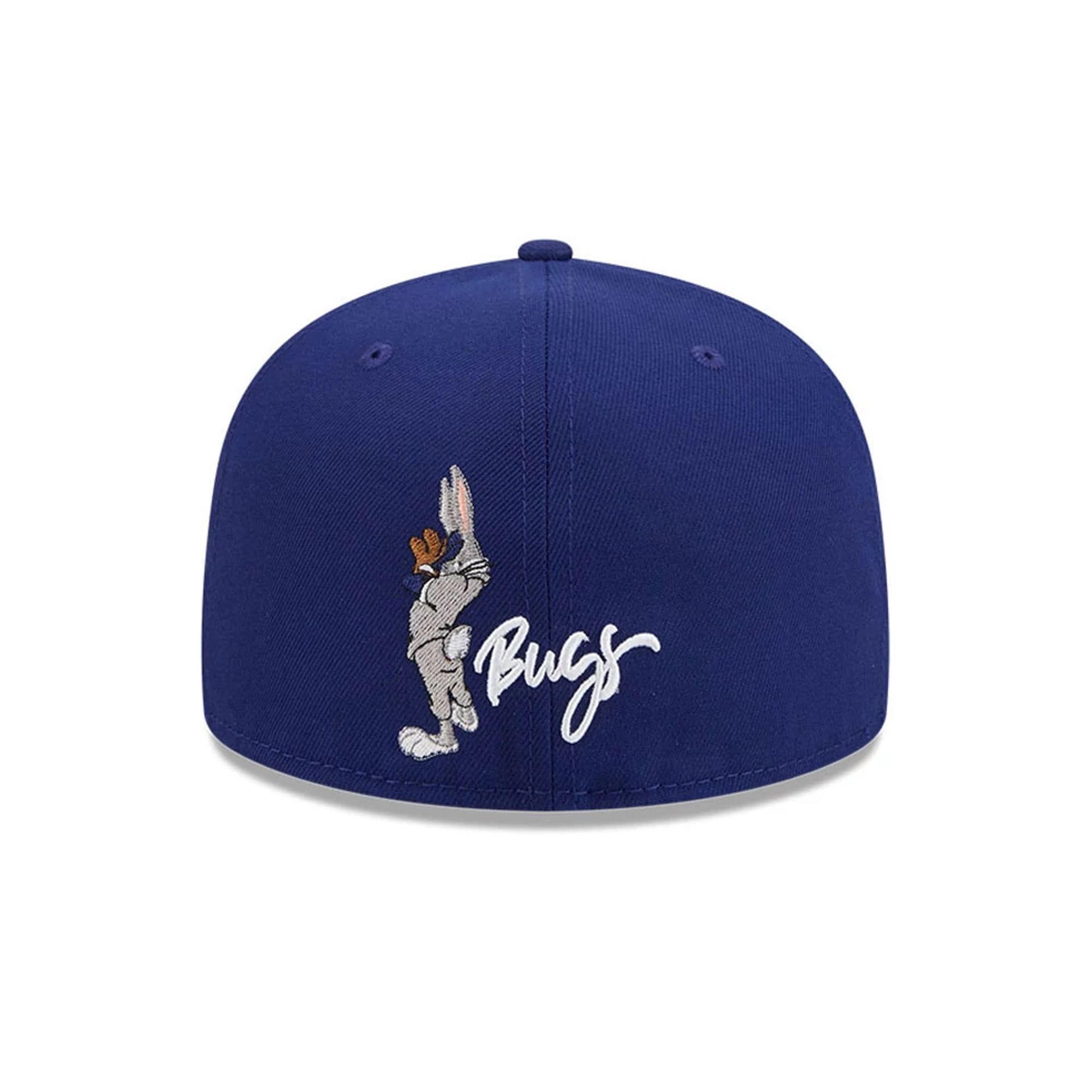 Pictured is this MLB X Looney Tunes Bugs Bunny LA Dodgers 59FIFTY Fitted cap in dark blue. 5