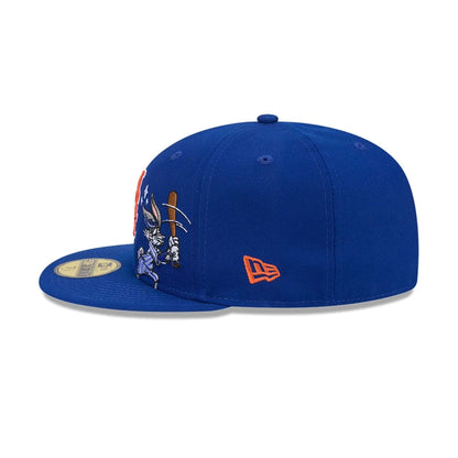 Pictured is this MLB X Looney Tunes Bugs Bunny New York Mets 59FIFTY Fitted cap in blue. 7