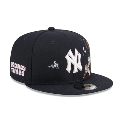 Pictured is this MLB X Looney Tunes Lola Bunny New York Yankees 9FIFTY Snapback Adjustable cap in navy. 4