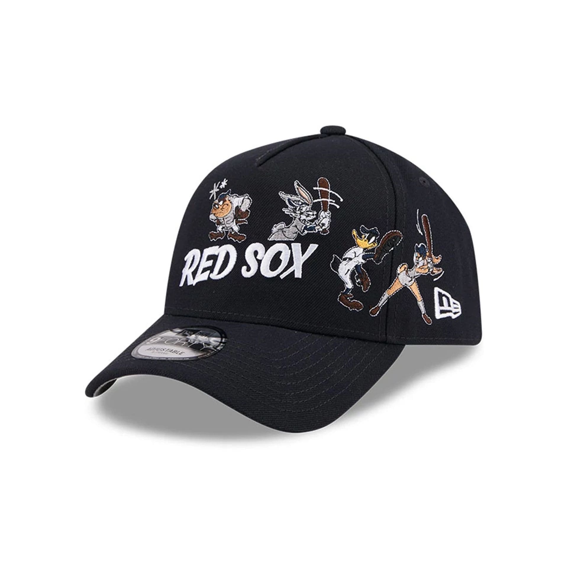 Pictured is this MLB X Looney Tunes Boston Red Sox 9FORTY A-Frame Adjustable cap in navy. 1