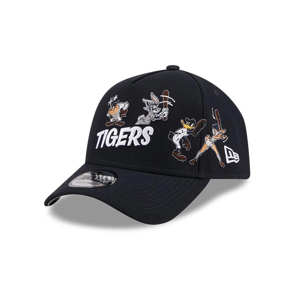Pictured is this MLB X Looney Tunes Detroit Tigers 9FORTY A-Frame Adjustable cap in navy. 1