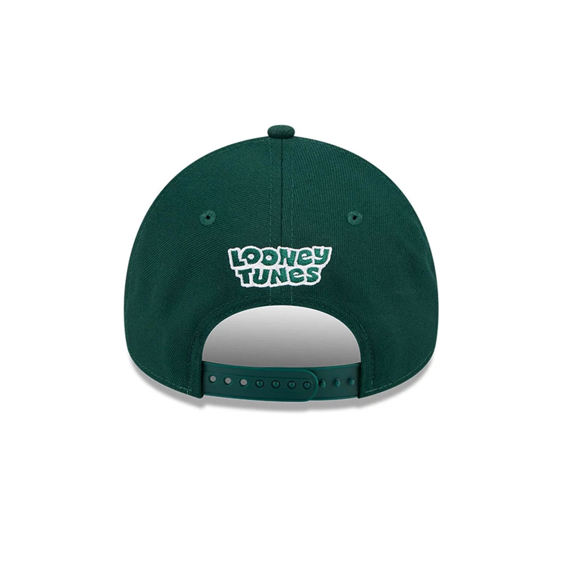 Pictured is this MLB X Looney Tunes Athletics 9FORTY A-Frame Adjustable cap in dark green. 5