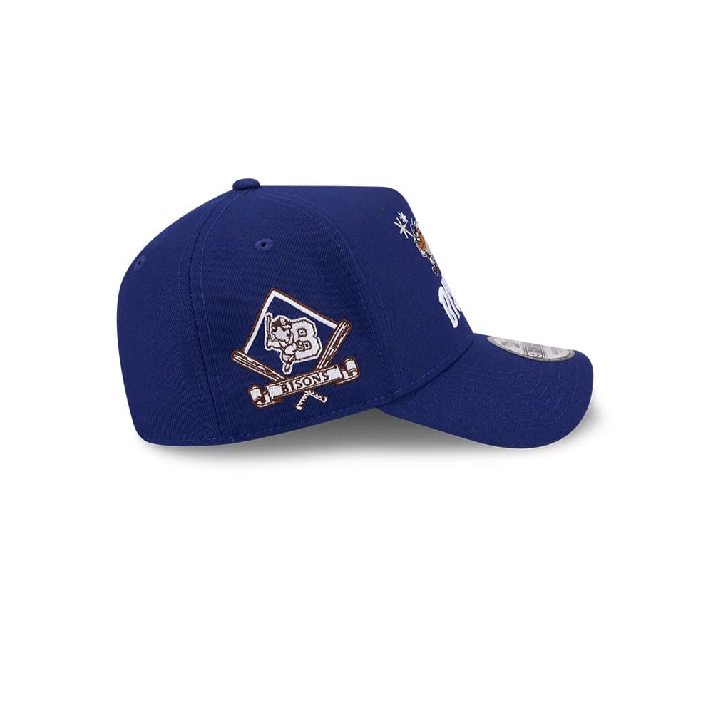 Pictured is this MiLB X Looney Tunes Buffalo Bisons 9FORTY A-Frame Adjustable cap in dark blue. 6