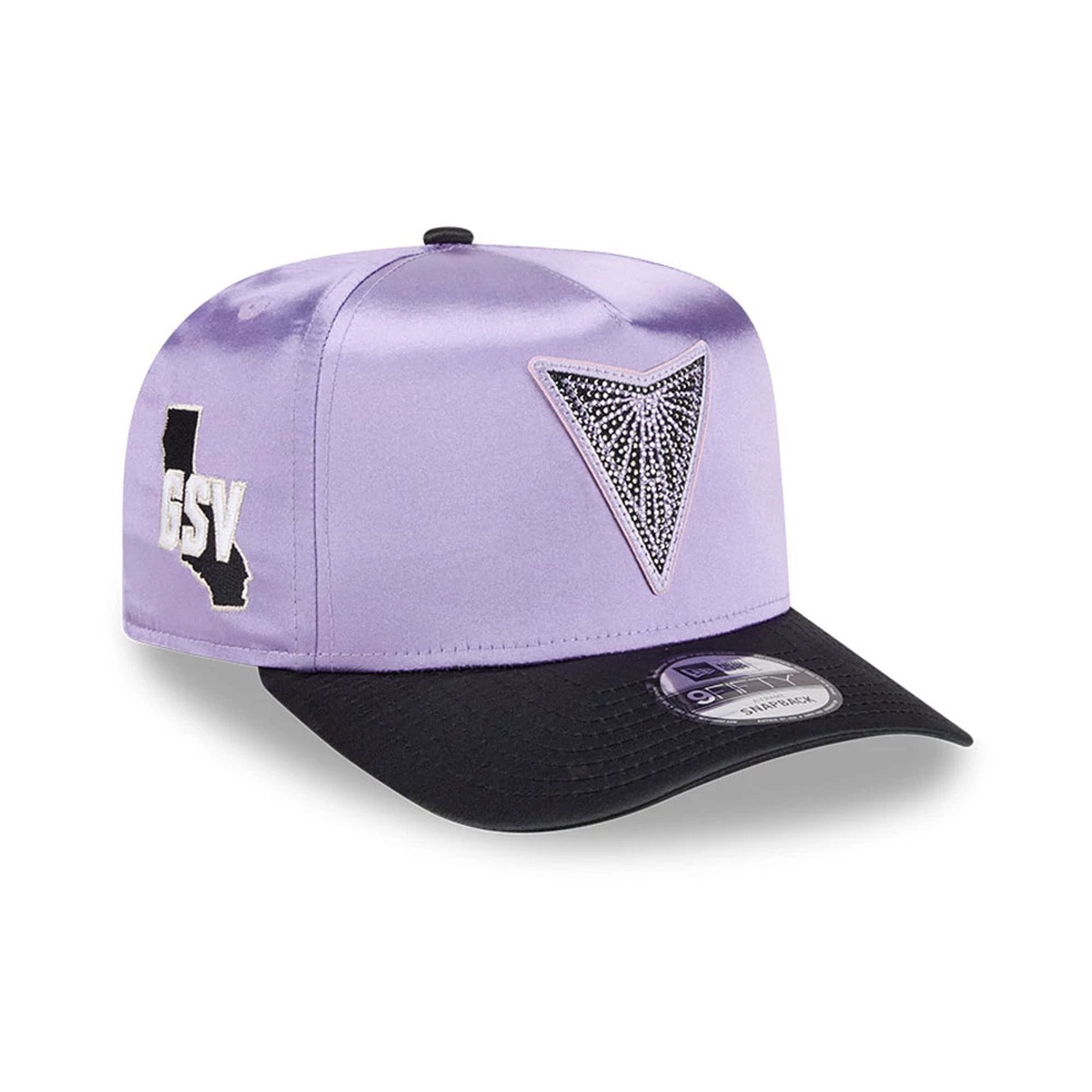 Pictured is this WNBA Draft 2026 Golden State Valkyries 9FIFTY A-Frame Snapback cap in pastel purple. 1