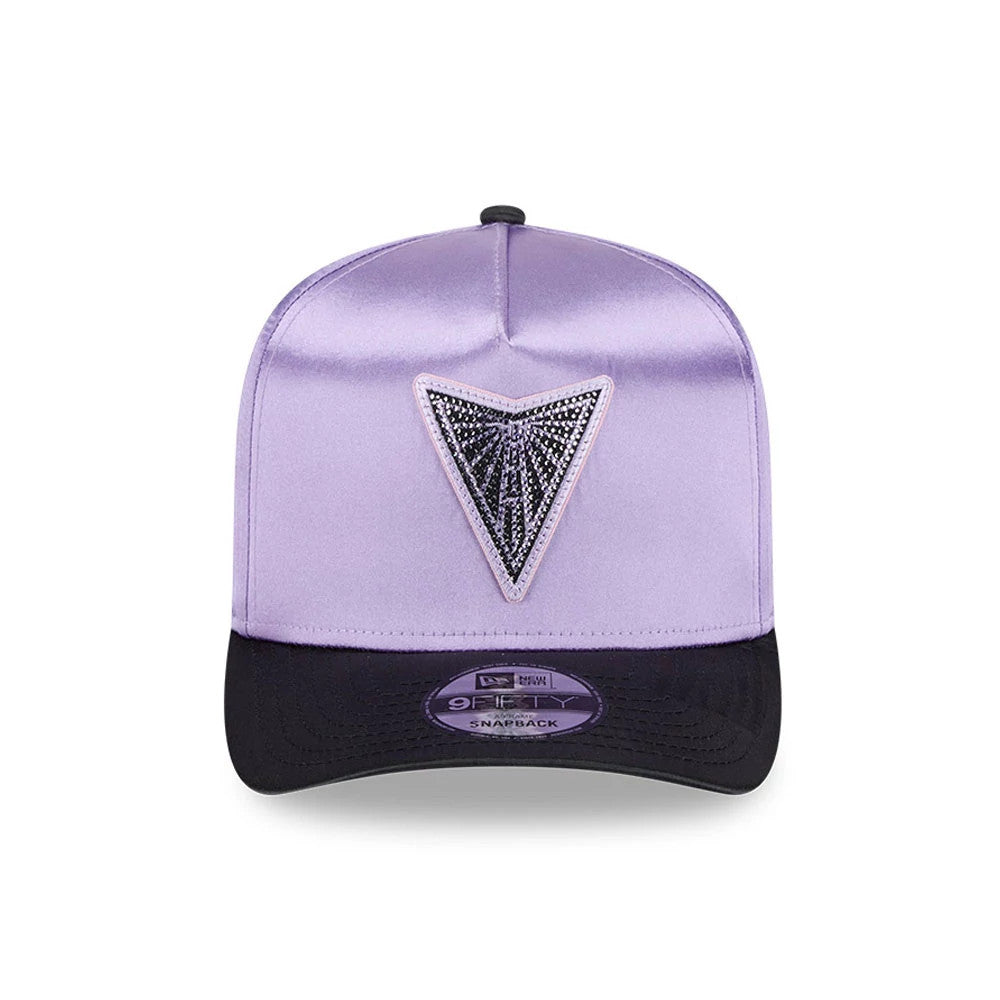 Pictured is this WNBA Draft 2026 Golden State Valkyries 9FIFTY A-Frame Snapback cap in pastel purple. 3