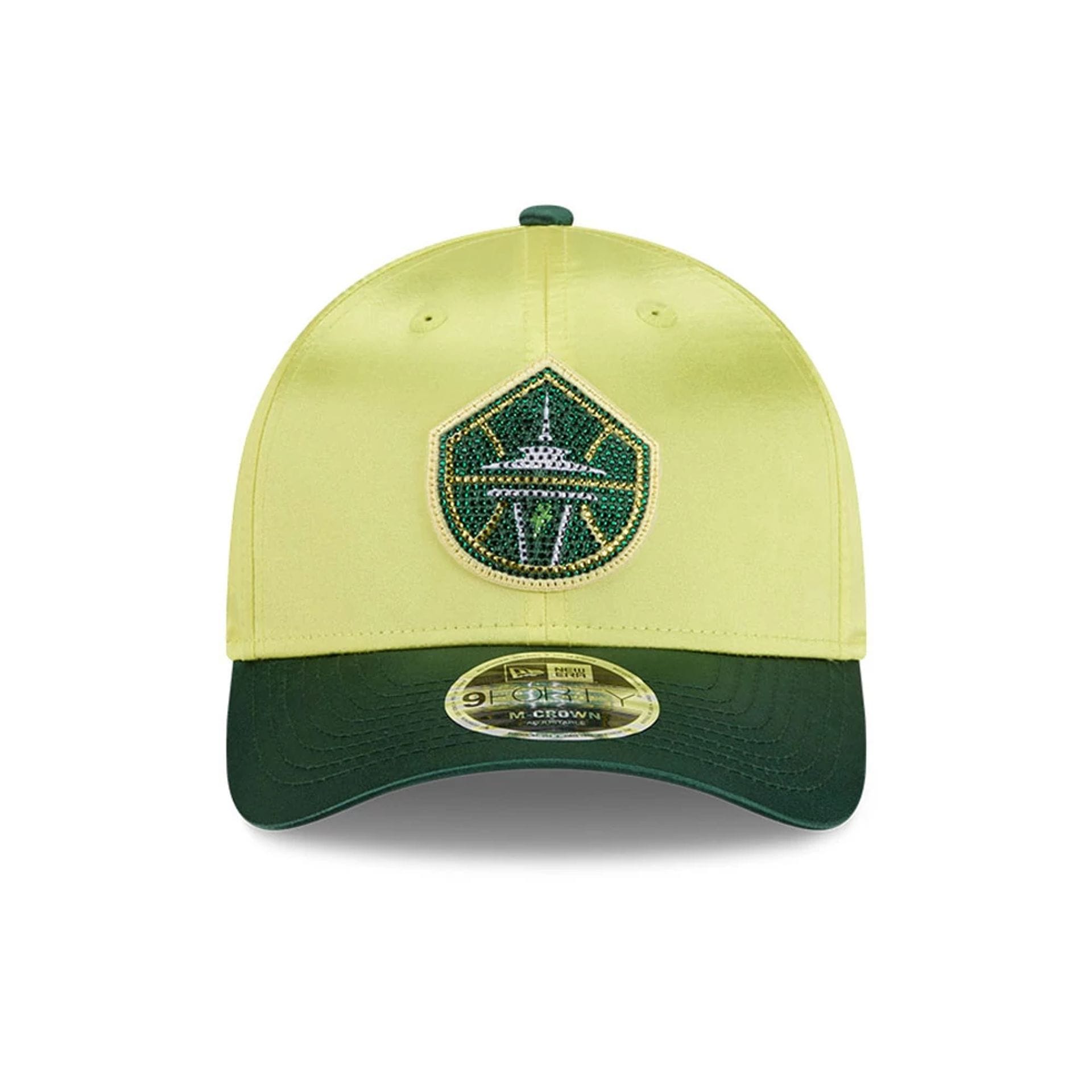 Pictured is this WNBA Draft 2026 Seattle Storm 9FORTY M-Crown cap in yellow. 3
