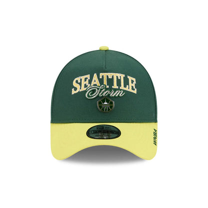 Pictured is this WNBA Tip Off 2026 Seattle Storm 9FORTY A-Frame cap in dark green. 2