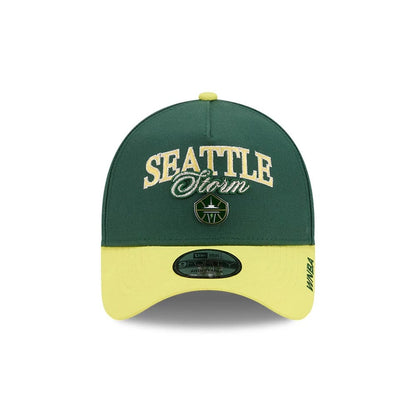 Pictured is this WNBA Tip Off 2026 Seattle Storm 9FORTY A-Frame cap in dark green. 2