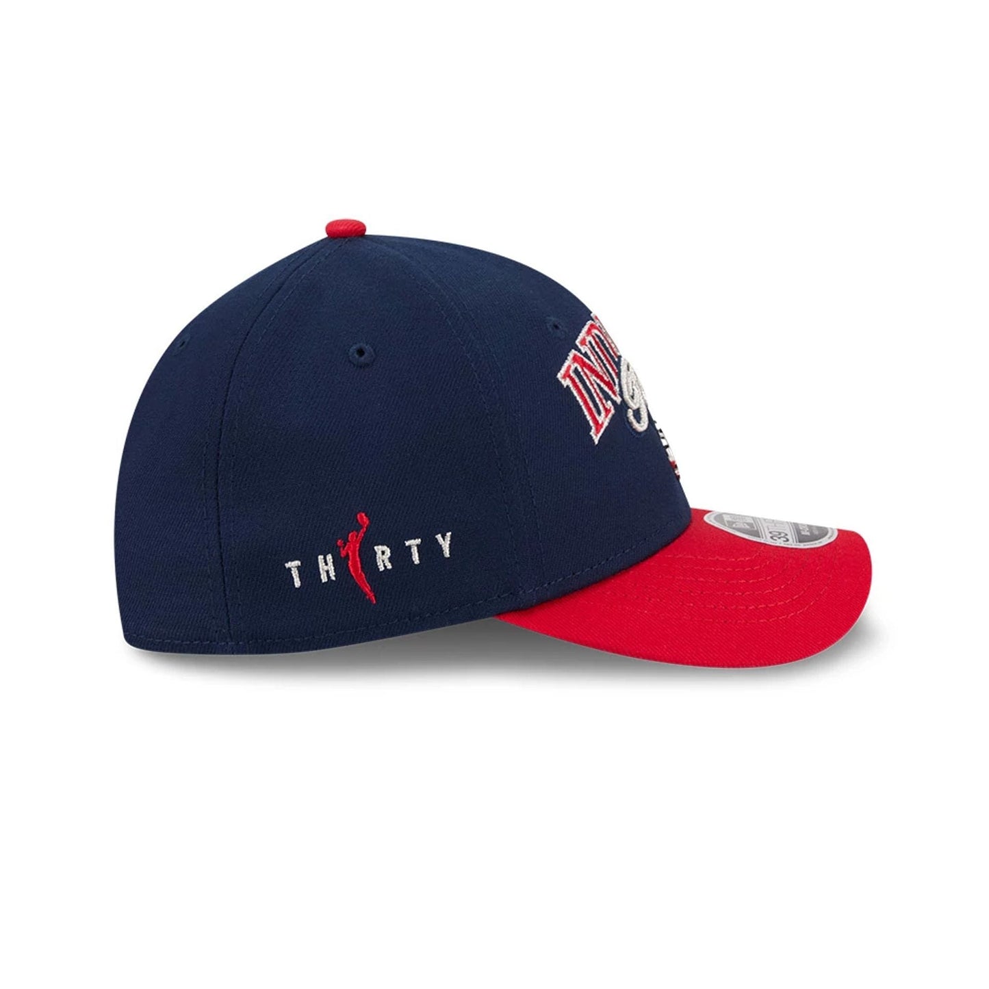 Pictured is this WNBA Tip Off 2026 Indiana Fever 39THIRTY M-Crown Stretch Fit cap in navy. 6