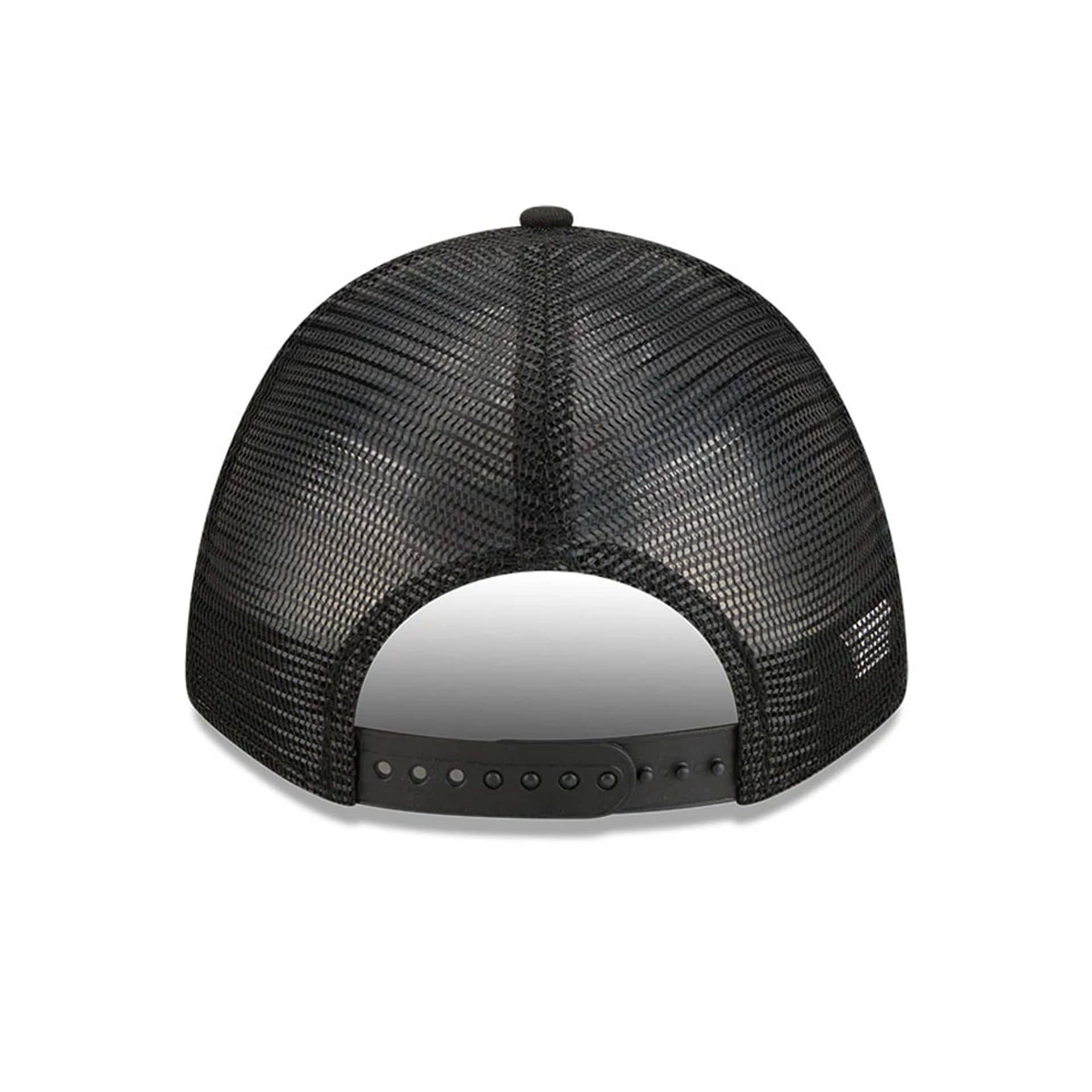 Pictured is this NHL Stanley Cup Champions Toronto Maple Leafs 9FORTY M-Crown A-Frame Trucker Adjustable cap in black. 7