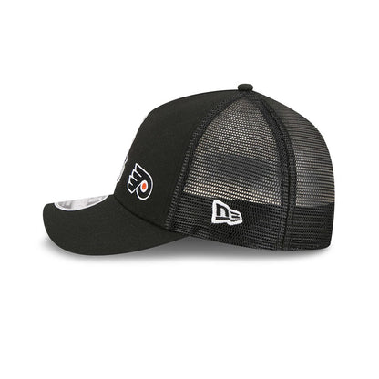 Pictured is this NHL Stanley Cup Champions Edmonton Oilers 9FORTY M-Crown A-Frame Trucker Adjustable cap in black. 6