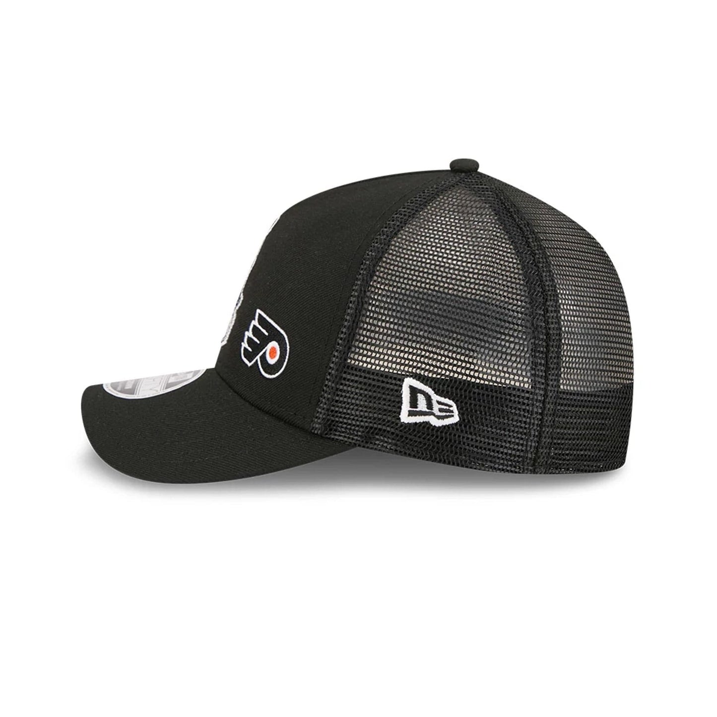 Pictured is this NHL Stanley Cup Champions Edmonton Oilers 9FORTY M-Crown A-Frame Trucker Adjustable cap in black. 6