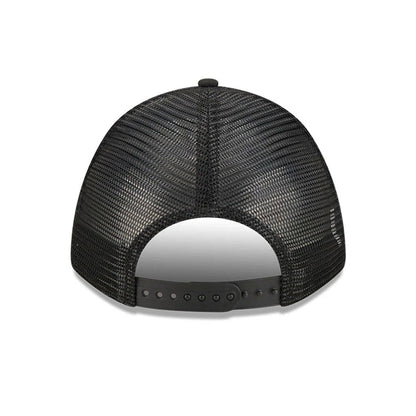 Pictured is this NHL Stanley Cup Champions Edmonton Oilers 9FORTY M-Crown A-Frame Trucker Adjustable cap in black. 7