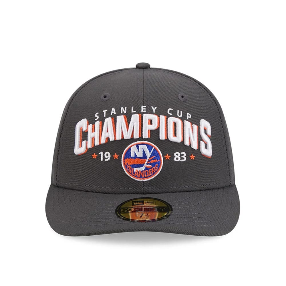 Pictured is this NHL Stanley Cup Champions New York Islanders 59FIFTY Fitted cap in dark grey. 3
