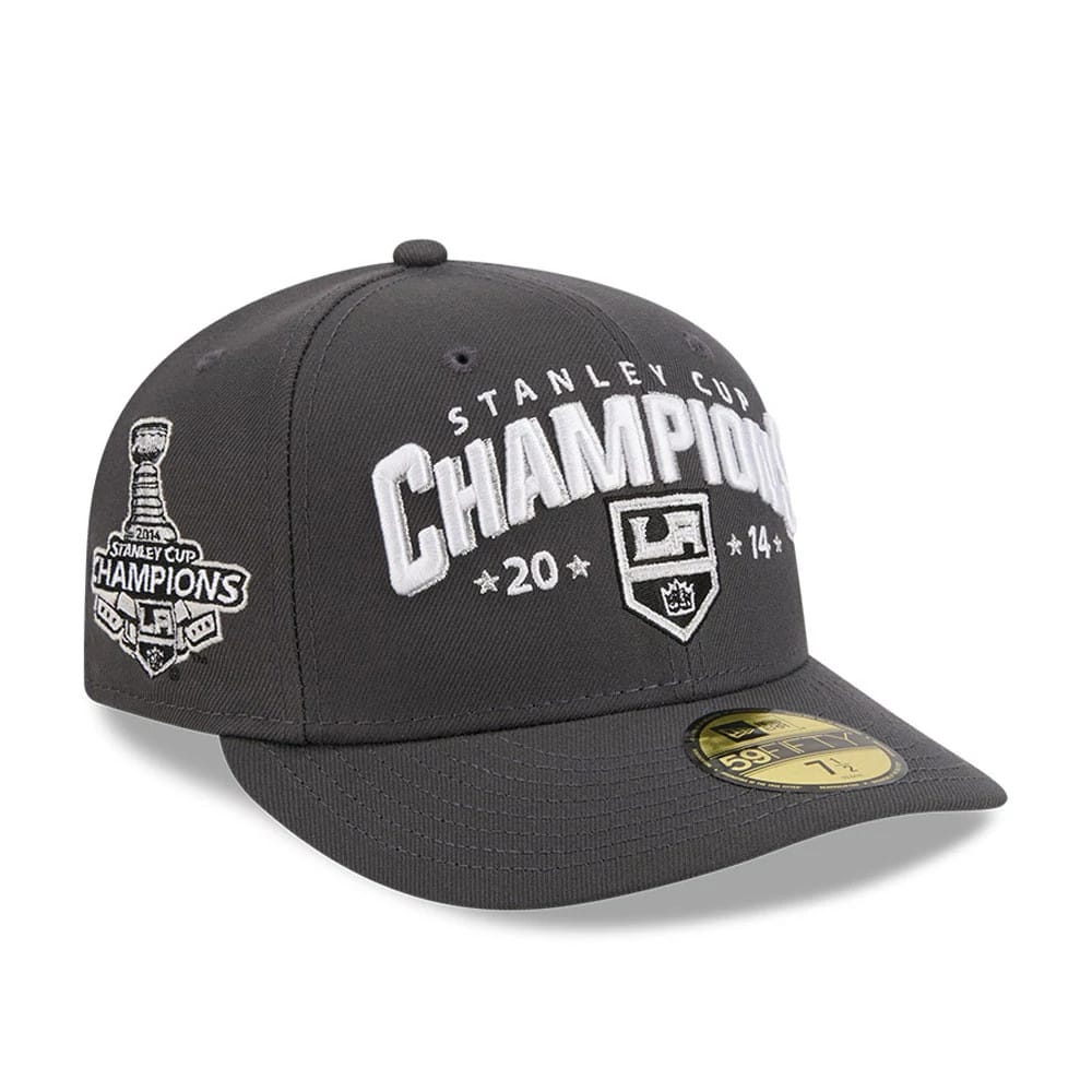Pictured is this NHL Stanley Cup Champions LA Kings 59FIFTY Fitted cap in dark grey. 1