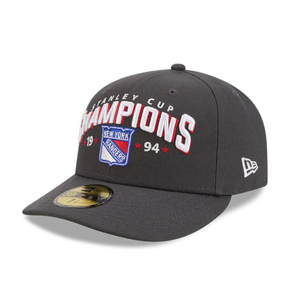 Pictured is this NHL Stanley Cup Champions New York Rangers 59FIFTY Fitted cap in dark grey. 4