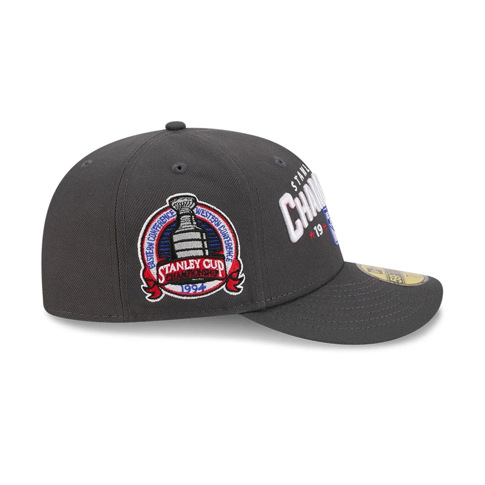Pictured is this NHL Stanley Cup Champions New York Rangers 59FIFTY Fitted cap in dark grey. 5