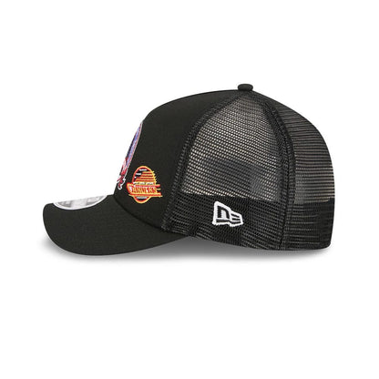 Pictured is this NHL Stanley Cup Champions New York Rangers 9FORTY M-Crown A-Frame Trucker Adjustable cap in black. 5