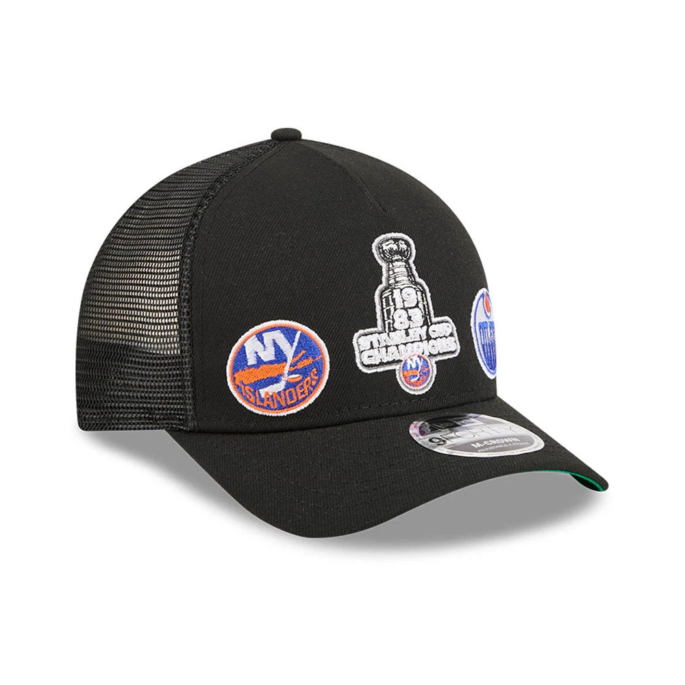 NHL Stanley Cup Islanders Black 9FORTY M-Crown A-Frame Trucker Cap
