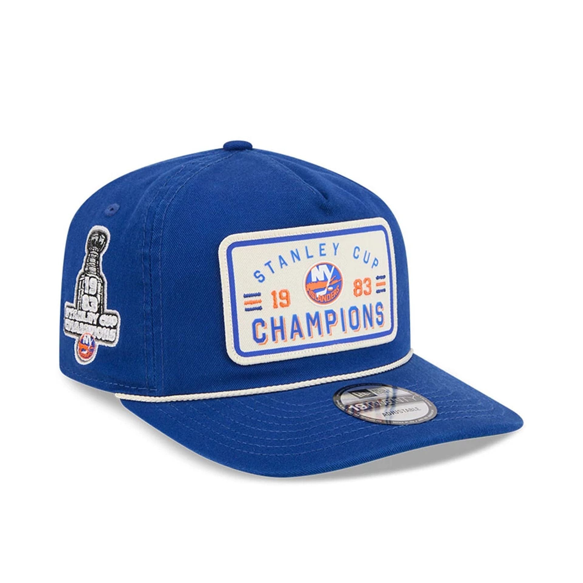 Pictured is this NHL Stanley Cup Champions New York Islanders 19TWENTY Adjustable cap in blue. 1