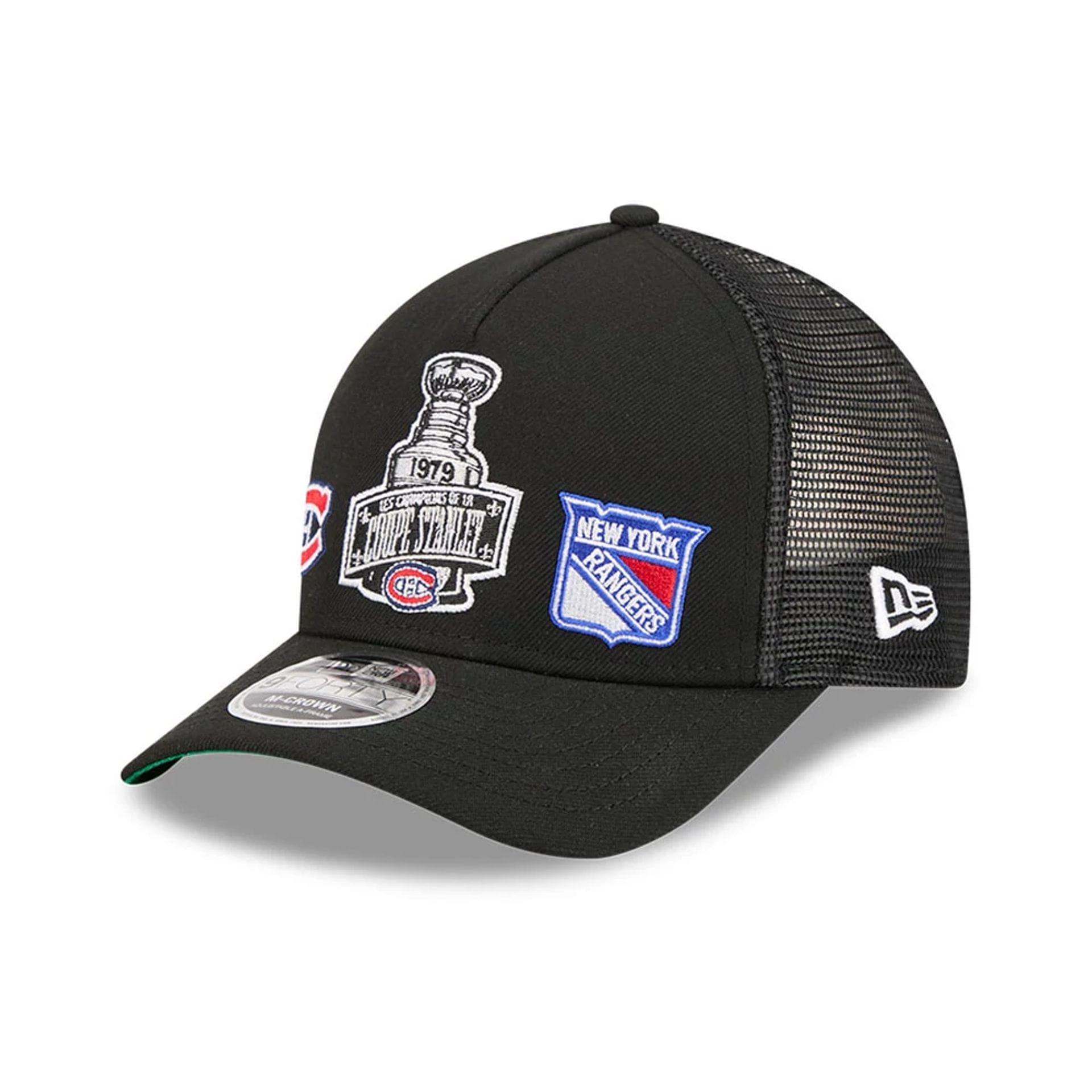 NHL Stanley Cup Canadiens Black 9FORTY M-Crown A-Frame Trucker Cap