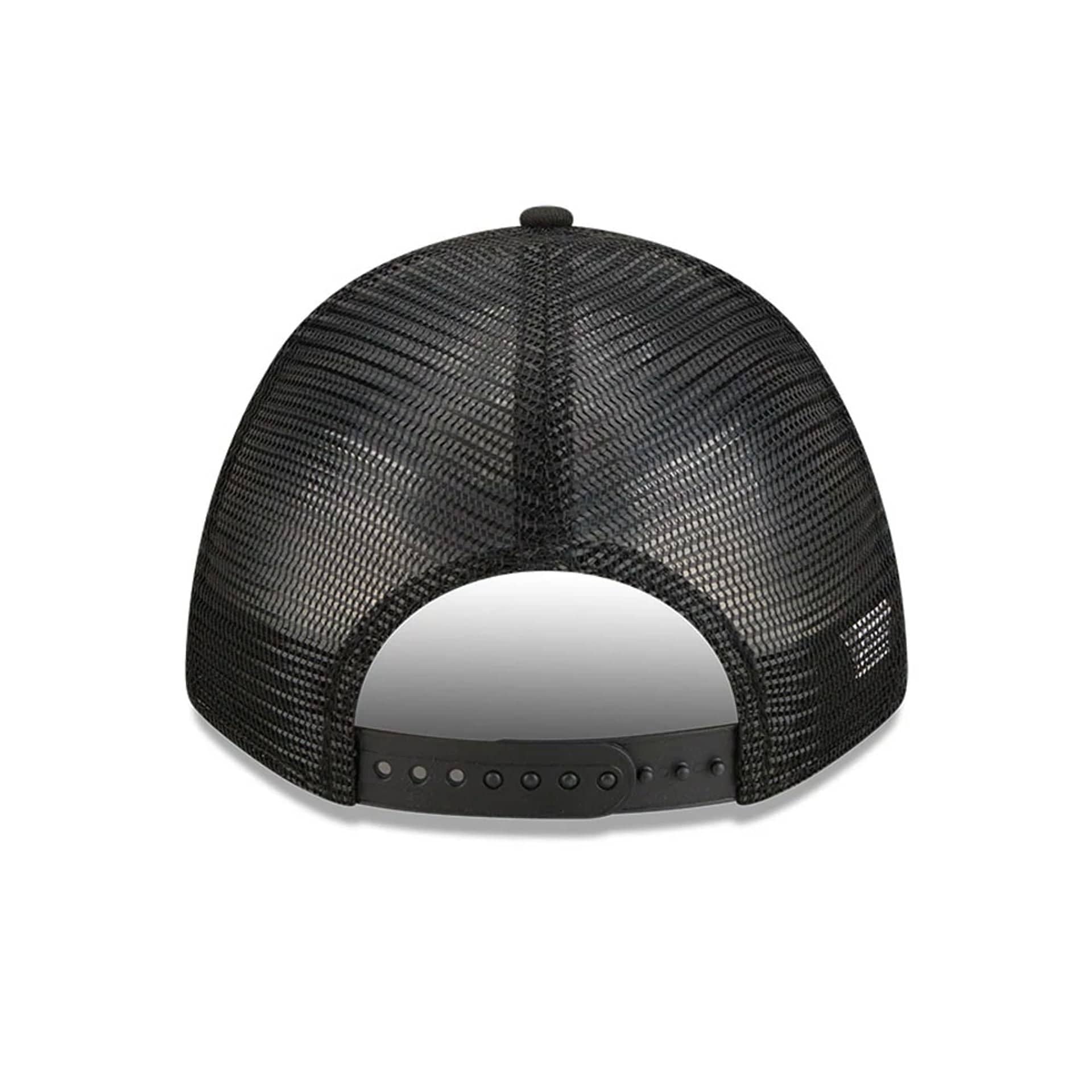 Pictured is this NHL Stanley Cup Champions LA Kings 9FORTY M-Crown A-Frame Trucker Adjustable cap in black. 6