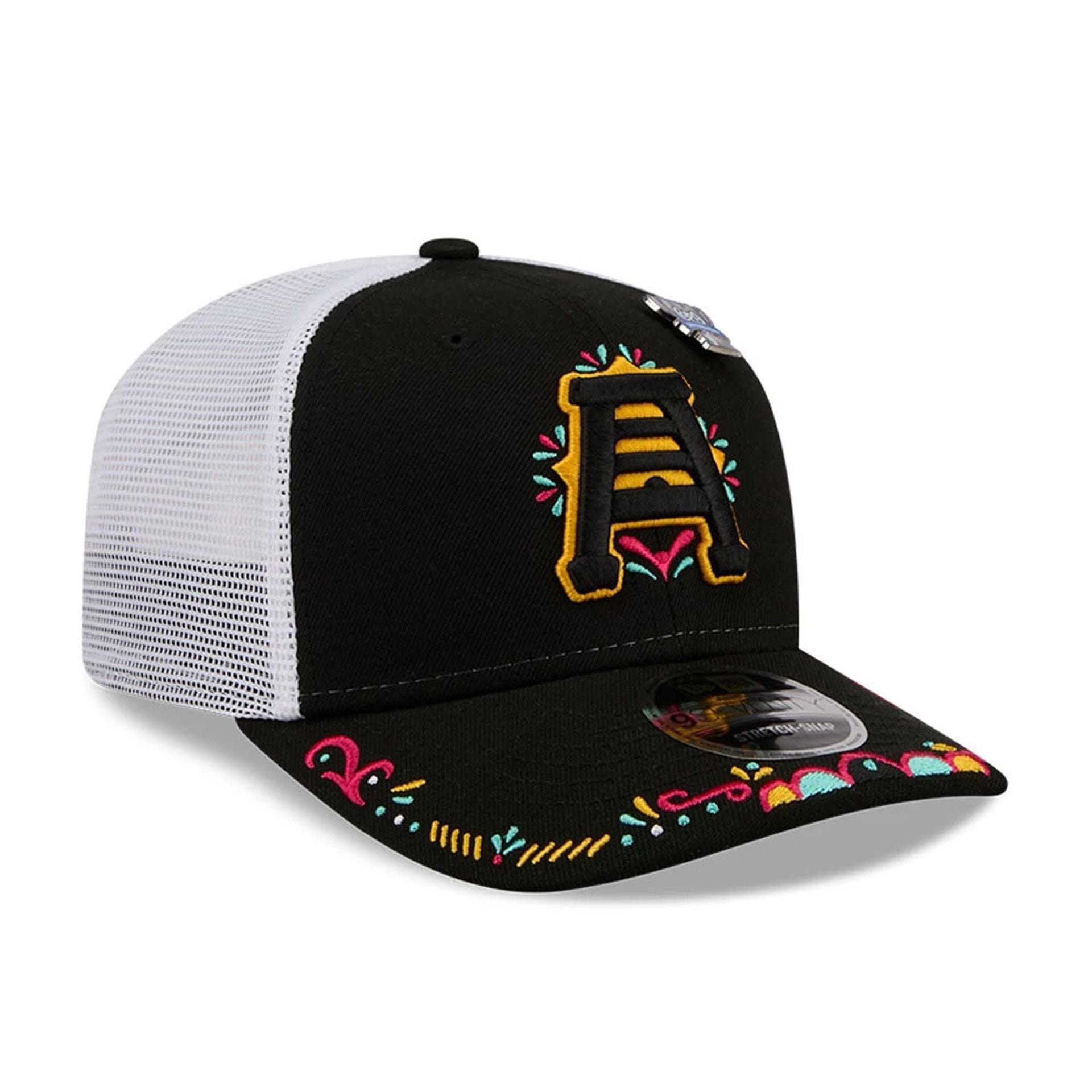 Pictured is this MiLB La Copa 2026 Salt Lake City Bee 9SEVENTY Stretch Snap cap in black. 4